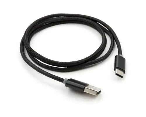 Дата кабель USB 2.0 AM to Type-C 1m LED black Vinga (VCPDCTCLED1BK)