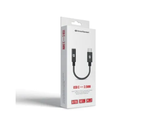 Перехідник USB-C M to 3.5mm F black Armorstandart (ARM76887)