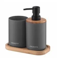 Набір для ванної кімнати Ardesto Minimalism 3 предмети Темно-сірий 360 мл (ARHB3110GB)