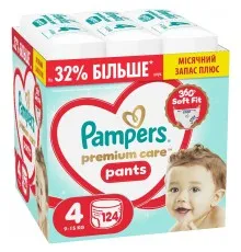 Підгузки Pampers Premium Care Pants Розмір 4 (9-15 кг) 124 шт (8006530315852)