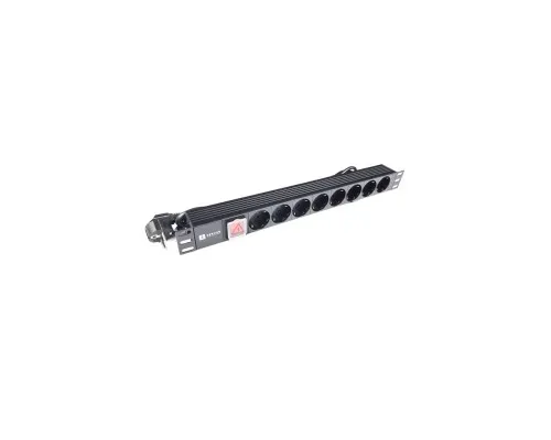 Силовий блок Eserver 19" 8 розеток, выкл., алюм. корпус PDU 220В, 16А (WT-2261A-GER-8WAY)