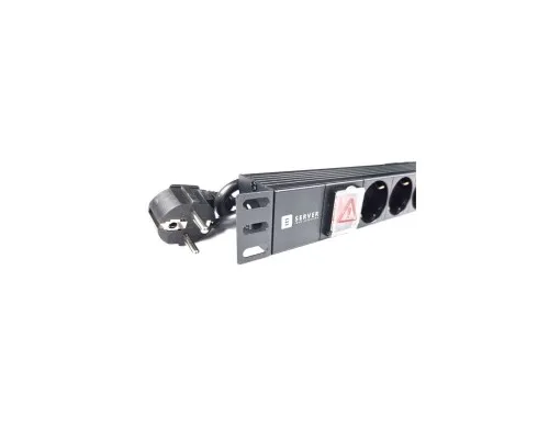Силовий блок Eserver 19" 8 розеток, выкл., алюм. корпус PDU 220В, 16А (WT-2261A-GER-8WAY)