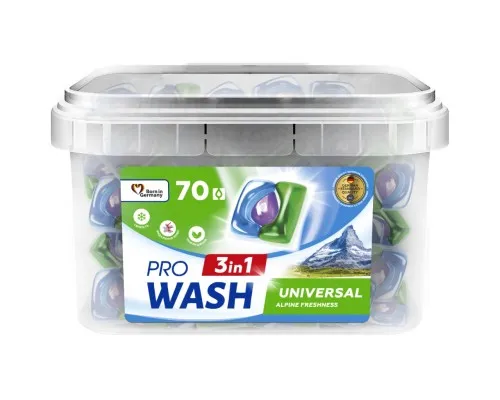 Капсули для прання Pro Wash Universal Альпійська свіжість 70 шт. (4823128004974)