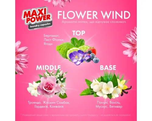 Капсули для прання Maxi Power Flower Wind 11 шт. (4823098414988)