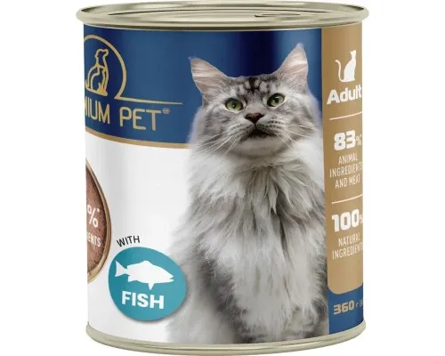 Паштет для котів PREMIUM PET з рибою 360 г (4820255192253)