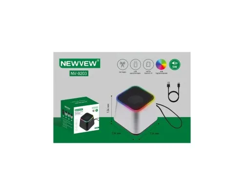 Акустична система NEWVEW NV-9203 RGB/BT/USB/TF/FM Silver (NWVW-NV-9203-SL)