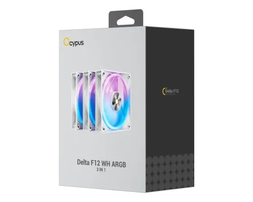 Кулер до корпусу OCYPUS DELTA F12 ARGB 3 IN (DELTA-F12-WH3AM00X-GL)
