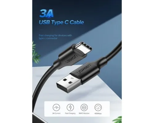Дата кабель USB 2.0 AM to USB-C 2.0m US287 Black Ugreen (60118)