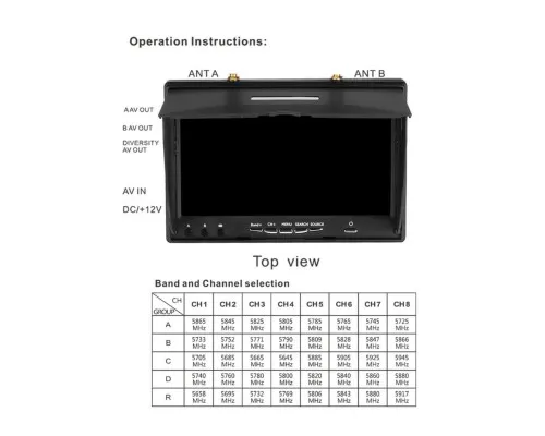 Монітор FPV Bluesky LCD5802D DVR 5.8GHz 40CH (LCD5802)