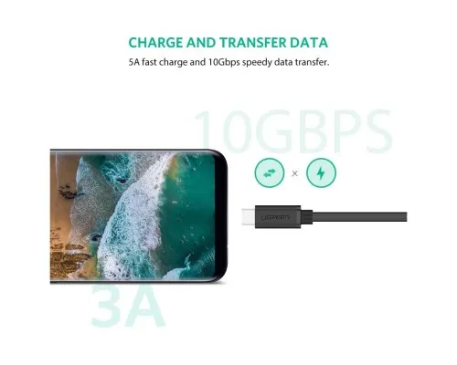 Дата кабель USB-C to USB-C 1.0m USB 3.1Gen2 100W US353 Black Ugreen (10387)