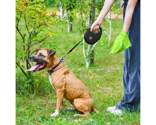 Повідець для собак WAUDOG R-leash з контейнером для пакетів S до 12 кг 3 м чорний (26281)
