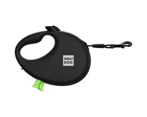 Повідець для собак WAUDOG R-leash з контейнером для пакетів S до 12 кг 3 м чорний (26281)