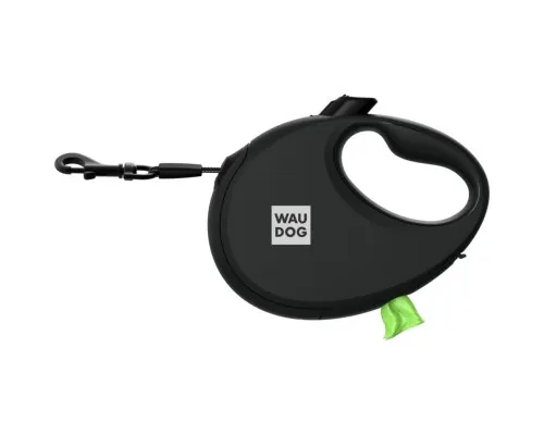 Повідець для собак WAUDOG R-leash з контейнером для пакетів S до 12 кг 3 м чорний (26281)