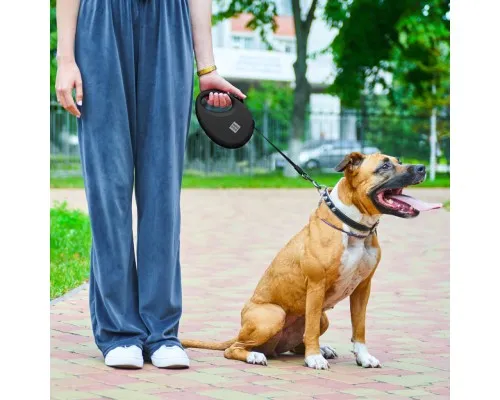 Повідець для собак WAUDOG R-leash з контейнером для пакетів S до 12 кг 3 м чорний (26281)