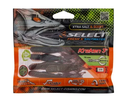 Силікон рибальський Select Kraken 3" 206 (5 шт/уп) (1870.73.32)