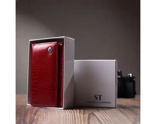 Гаманець ST Leather З натуральної шкіри Червоний (22708)