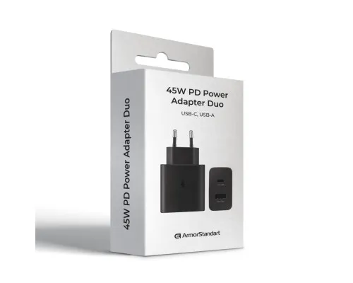 Зарядний пристрій Armorstandart AR-TA220 45W A+C PD Fast Charger Black (ARM73646)