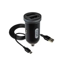 Зарядний пристрій XO 2xUSB 2.1A + cable USB to Micro 5P black (TZ08-M-BK)