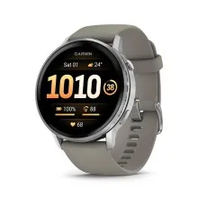 Смарт-годинник Garmin Venu 4 (45mm), Black w/ Silver + Gray, GPS смарт-годинник (010-03014-01)