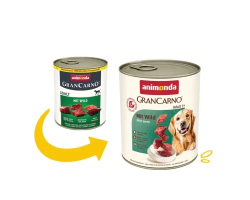 Консерви для собак Animonda GranCarno Adult with Game з дичиною 800 г (4017721824835)