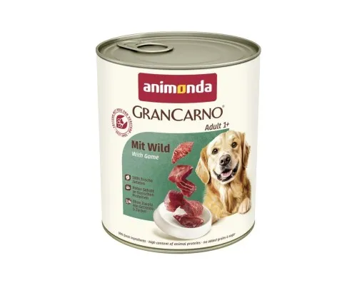 Консерви для собак Animonda GranCarno Adult with Game з дичиною 800 г (4017721824835)