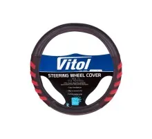 Чохол на руль VITOL M чорн./черв. (VLU-1808010 BK/RD M)