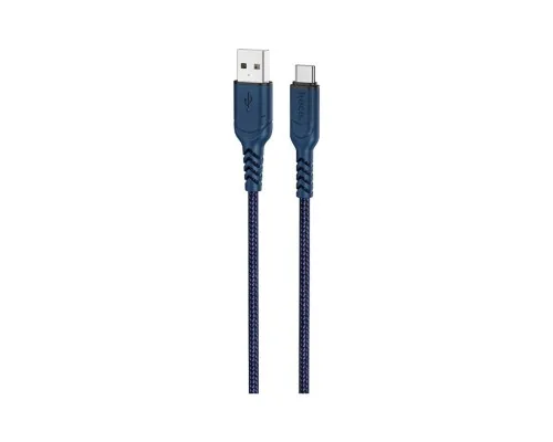 Дата кабель USB 2.0 AM to USB-C 1.0m 3A nylon X59 blue HOCO (6931474744944)