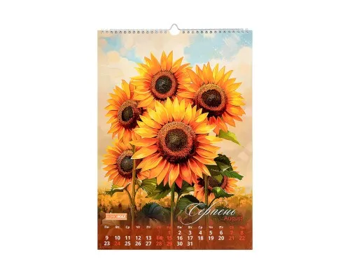 Календар Buromax настінний А3 2027 рік, 1 пружина, Flowers (BM.210604)
