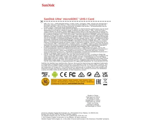 Карта пам'яті SanDisk 256GB microSDXC class 10 UHS-I Ultra (SDSQUNR-256G-GN3MN)