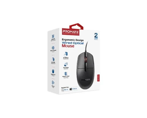 Мишка Promate CM-1200 USB Black (cm-1200.black)