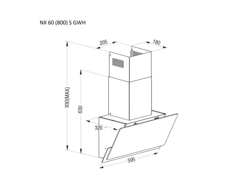 Витяжка кухонна Pyramida NX 60 (800) S GWH