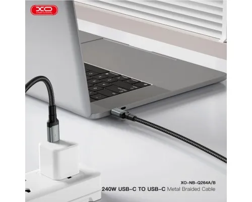 Дата кабель USB-C to USB-C 2.0m 240W black XO (NBQ264B_С_Black)