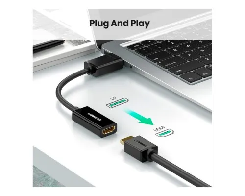 Перехідник Display Port M to HDMI F 4K30Hz black Ugreen (40363)