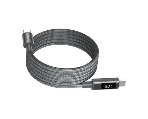 Дата кабель USB-C to USB-C 1.2m PD60W magnetic digital display nylon gray Choetech (XCC-1067-GY)