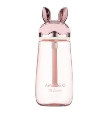 Пляшка для води Ardesto Bunny 600мл, пластик, рожевий (AR2260BP)