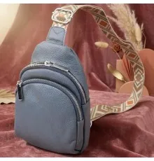 Сумка Vintage З натуральної шкіри Синя (22937)
