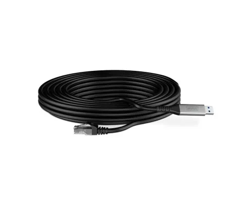 Дата кабель USB AM to RJ45 Ethernet 3.0m CAT 6A S/FTP 1Gbps LSZH Digitus (AK-300600-030-S)