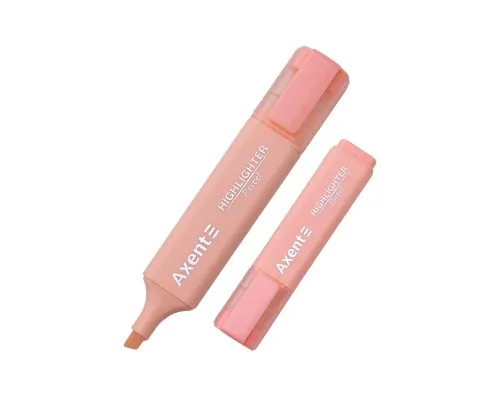 Маркер Axent Highlighter 2537-A, 1-5 мм клиноп. пастель рожевий (2537-24-A)