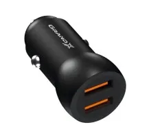 Зарядний пристрій Grand-X car 12-24V Black 2USB 5V/2.4A (CH-26/CH-26B)