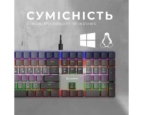 Клавіатура GamePro MK145R Red Swich Low Profile USB Dark Gray (MK145R)