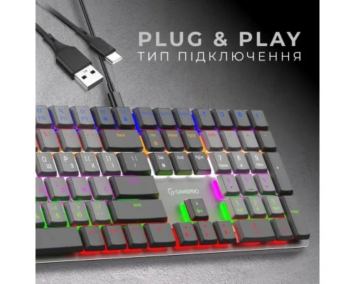 Клавіатура GamePro MK145R Red Swich Low Profile USB Dark Gray (MK145R)