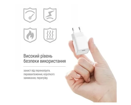 Зарядний пристрій ColorWay C101C GaN Mini 20W PD PPS USB-C white (CW-CHS059PD-WT)