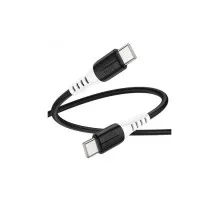 Дата кабель USB-C to USB-C 1.0m 60W silicone X82 black HOCO (6931474768599)