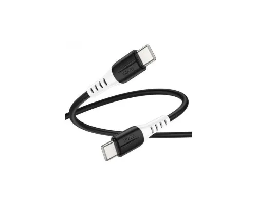 Дата кабель USB-C to USB-C 1.0m 60W silicone X82 black HOCO (6931474768599)