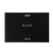Альбом для малювання ZiBi А4 BLACK, 20 аркушів на пружині (ZB.1440-01)