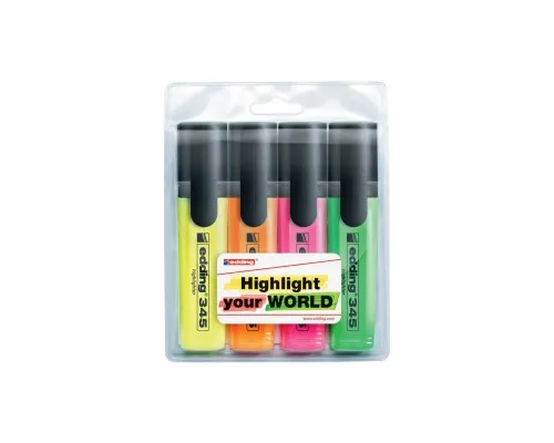 Набір маркерів Edding Набір текстових Highlighter 2-5 мм 4 шт Кольорові (e-345/4/SE)