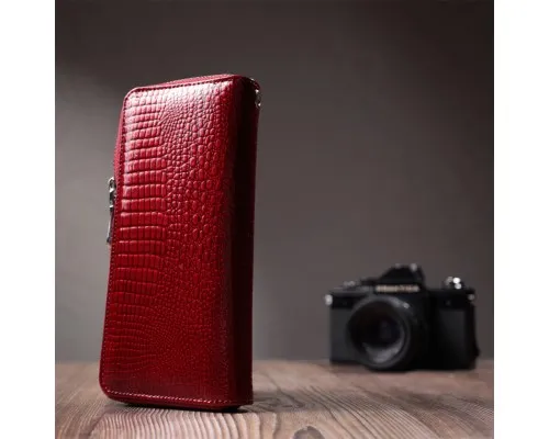 Гаманець ST Leather З натуральної шкіри Червоний (22677)