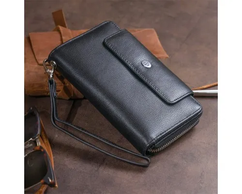 Гаманець ST Leather Зі шкіри Чорний (19339)