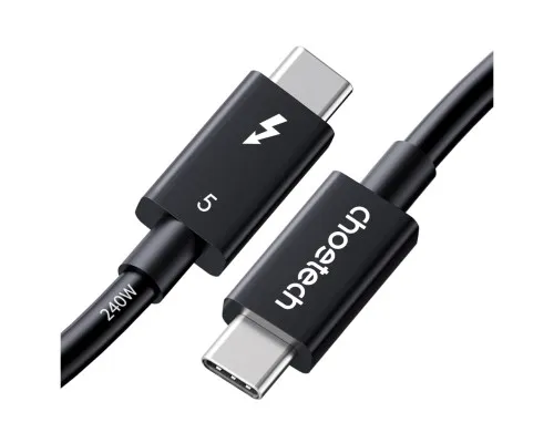 Дата кабель USB-C to USB-C 1.0m Thunderbolt 5 Intel certified Choetech (A3011)