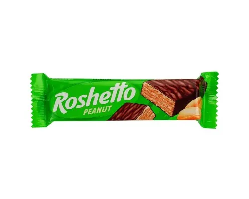 Батончик Roshen вафельний Roshetto Peanut глазурований 34 г (640377)